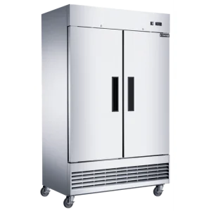 D47ER Compact 2-Door Commercial Refrigerator in Stainless Steel
