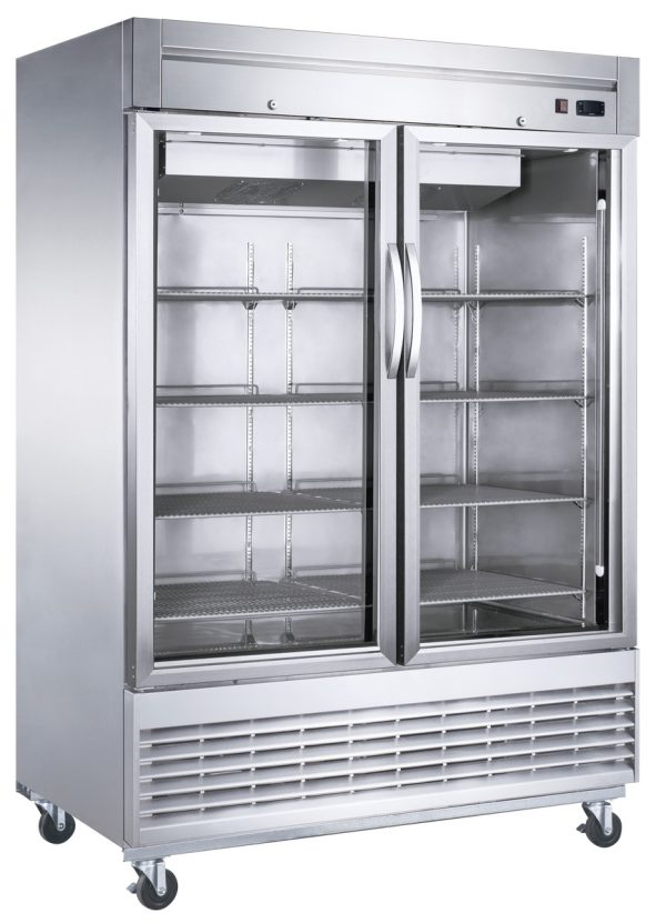 D55R-GS2 Bottom Mount Glass 2-Door Commercial Reach-in Refrigerator